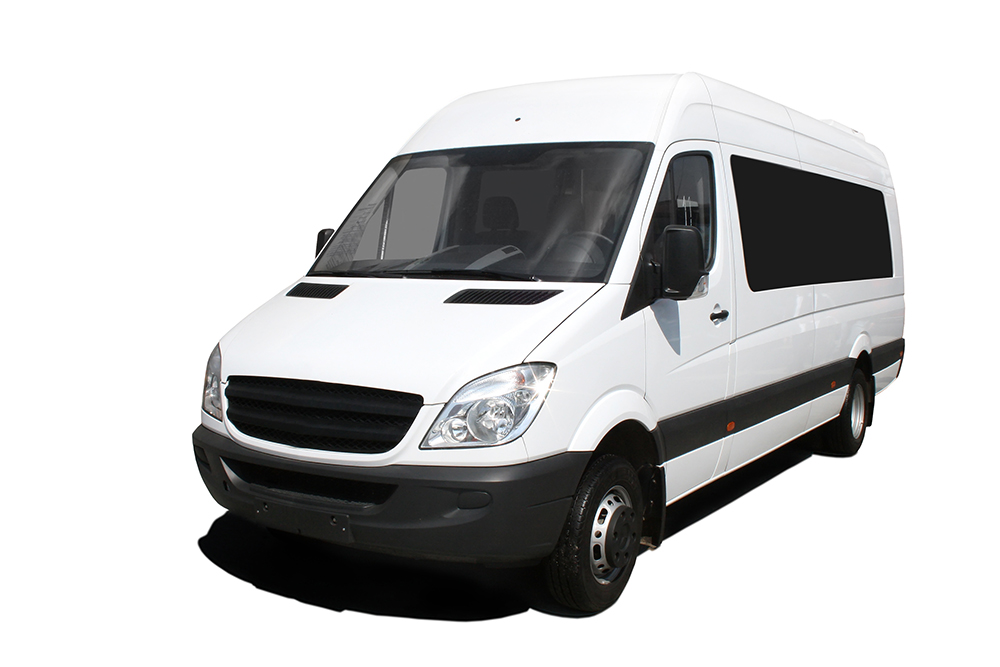 Commercial van truck on white background. Transport and shipping